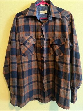 Vintage Back Packer Flannel Plaid Button Down Men’s Medium